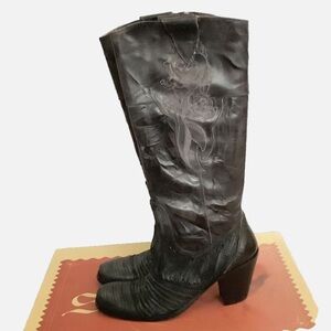 SALE 🎈MARK NASON LEATHER AVORY EMBROIDERED ROCKER BOOTS ITALY Sz 5 fits 5.5 NEW